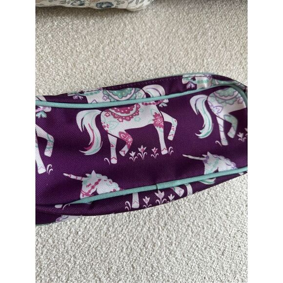 Pottery Barn PB Kids Mackenzie Purple Unicorn School Pencil Pouch - Picture 2 of 8